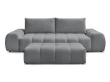 3er Sofa mit Hocker BOBOCHIC EVEREST Stoff chiniert dunkelgrau