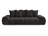 3er Sofa BOBOCHIC EVEREST Stoff mit Textur schwarz