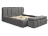 Kastenbett mit Bettkasten BOBOCHIC DENALI 180x200cm dunkelgrau