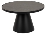 Couchtisch Eliot Glas Keramik schwarz rund 65x65