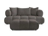 2er Sofa mit Hocker BOBOCHIC ALYA Boucle-Stoff rotbraun