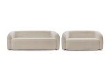 2er + 3er Sofa BOBOCHIC ELINA Boucle-Stoff beige