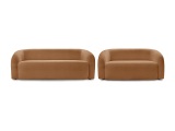 2er + 3er Sofa BOBOCHIC ELINA Boucle-Stoff orange