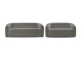 2er + 3er Sofa BOBOCHIC ELINA Boucle-Stoff dunkelgrau