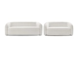 2er + 3er Sofa BOBOCHIC ELINA Boucle-Stoff weiss