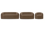 2er + 3er Sofa BOBOCHIC ELINA Boucle-Stoff rotbraun