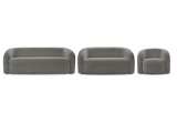 2er + 3er Sofa BOBOCHIC ELINA Boucle-Stoff dunkelgrau