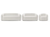 2er + 3er Sofa BOBOCHIC ELINA Boucle-Stoff weiss
