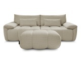 3er Sofa mit Hocker BOBOCHIC IVANE Stoff mit Textur beige
