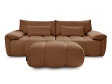 3er Sofa mit Hocker BOBOCHIC IVANE Stoff mit Textur orange