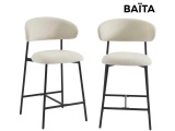 Set 2 Barhocker BAÏTA GALLY stoff beige