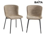 Set mit 2 Stühlen BAÏTA GIJA Stoff rotbraun
