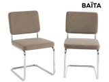Set mit 2 Stühlen BAÏTA JACK Samt seidengrau