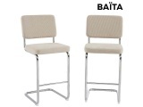 Set 2 Barhocker BAÏTA JACK stoff beige