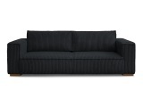 3er Sofa BOBOCHIC CHELSEA Cord-Stoff schwarz