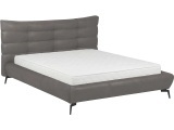 Bett WILLOW 160x200cm echtleder hellgrau