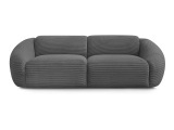 3er Sofa BOBOCHIC TINA Cord-Stoff dunkelgrau