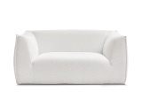 2er Sofa BOBOCHIC GIORGIA Boucle-Stoff weiss