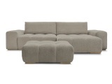 Ecksofa mit Hocker BOBOCHIC ANAKIN Boucle-Stoff taupe