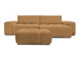 Ecksofa mit Hocker BOBOCHIC ANAKIN Boucle-Stoff gelb