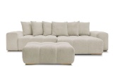 Ecksofa mit Hocker BOBOCHIC ANAKIN Boucle-Stoff beige