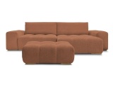 Ecksofa mit Hocker BOBOCHIC ANAKIN Boucle-Stoff orange