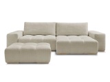 Ecksofa mit Hocker BOBOCHIC ANAKIN Stoff mit Textur beige