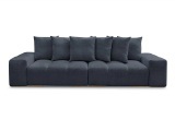 3er Sofa BOBOCHIC ANAKIN Stoff mit Textur dunkelblau