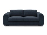 3er Sofa BOBOCHIC HUGO Stoff mit Textur dunkelblau