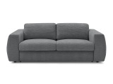 3er Sofa BOBOCHIC HUGO Stoff mit Textur dunkelgrau