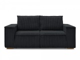 3er Sofa BOBOCHIC CHELSEA Cord-Stoff schwarz