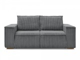 3er Sofa BOBOCHIC CHELSEA Cord-Stoff dunkelgrau