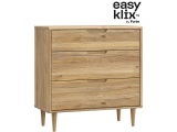 Kommode EASYKLIX SHERBROOKE 3 Schubladen 43x89.9x93cm eiche dekor