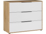Kommode ALABAMA 3 Schubladen 41.4x97.9x81.7cm weiss glänzend glitzernd
