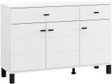 Kommode ALMOND 3 Türen 2 Schubladen 35x115.5x77.5cm weiss melamin