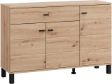 Kommode ALMOND 3 Türen 1 Schublade 35x115.5x77.5cm artisan eiche melamin