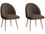 BOBOCHIC Set mit 2 Stühlen LALIE Stoff rotbraun