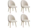 BOBOCHIC Set mit 4 Stühlen LALIE Stoff beige