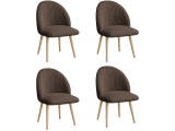 BOBOCHIC Set mit 4 Stühlen LALIE Stoff rotbraun
