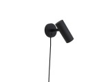 House Nordic - Paris Wandleuchte - Schwarz mit 190 cm langem Stoffkabel