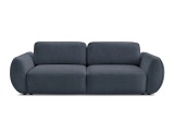 3er Sofa BOBOCHIC DENISE Stoff mit Textur dunkelblau