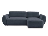 Ecksofa BOBOCHIC DENISE Stoff mit Textur dunkelblau