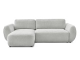 Ecksofa BOBOCHIC DENISE Stoff mit Textur hellgrau
