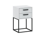 Nachttisch CADRO 2 Schubladen 40x38.5x65cm weiss matt / laminiert