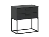 Nachttisch CADRO 2 Schubladen 60x38.5x65cm anthrazit matt / laminiert