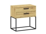 Nachttisch CADRO 2 Schubladen 60x38.5x65cm artisan eiche matt / laminiert
