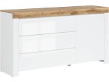 Kommode HOLTEN 1 Tür 3 Schubladen 42x156x83.5cm weiss laminiert