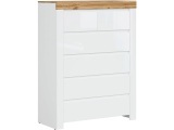 Kommode HOLTEN 6 Schubladen 42x98.5x129.5cm weiss laminiert