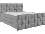 Boxspringbett ARIA grau 140x200cm halbfest