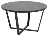 Couchtisch Amelia Melamin Dekor Marmor schwarz rund 77x77